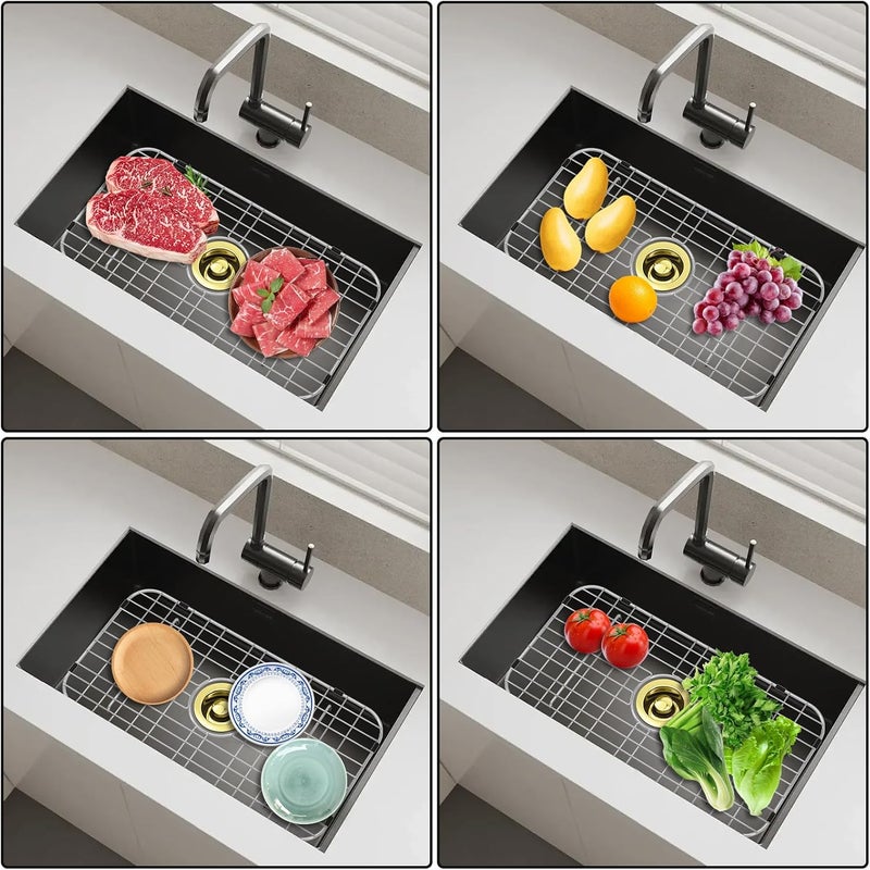 Fritoing Kitchen Sink Grid and Stainless Steel Sink Bottom Grid 24-1/8" x 12-5/8", Centered Drain with Corner Radius 1-1/2", Sink Racks for Protector of Kitchen Sink - Image 5